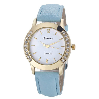 Bilateral Diamond Ladies Belt Casual Watch Geneva Watch With Diamond British Watch