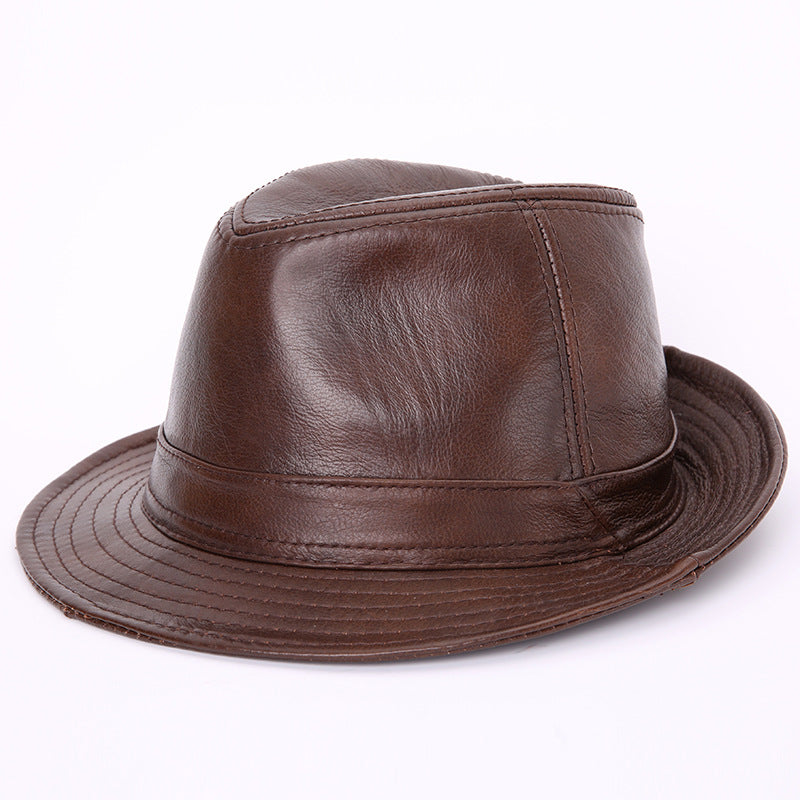 Cowhide Hat With Big Eaves