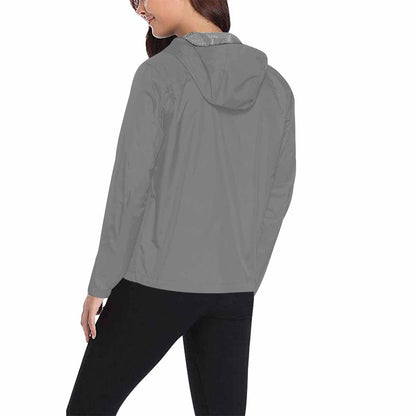 Gray Hooded Windbreaker Jacket - Men / Women