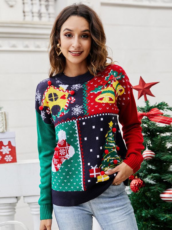 Festive Christmas Tree Snowflake Knitted Sweaters for Winter