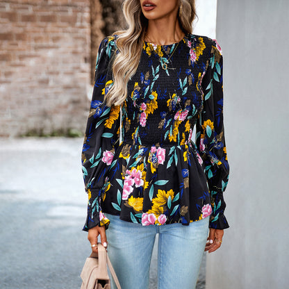 Women's Fashion Casual Long Sleeve Printed Shirt