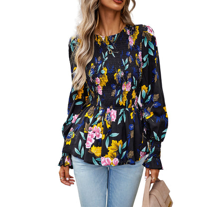 Women's Fashion Casual Long Sleeve Printed Shirt