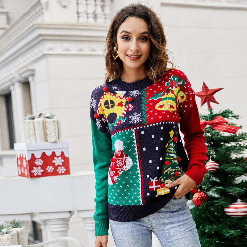 Festive Christmas Tree Snowflake Knitted Sweaters for Winter