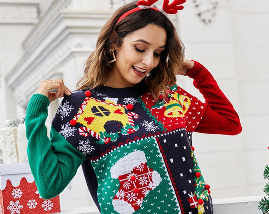 Festive Christmas Tree Snowflake Knitted Sweaters for Winter