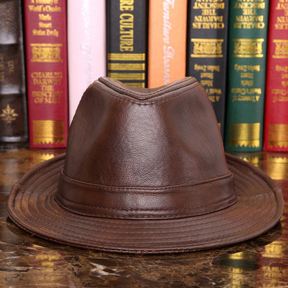 Cowhide Hat With Big Eaves