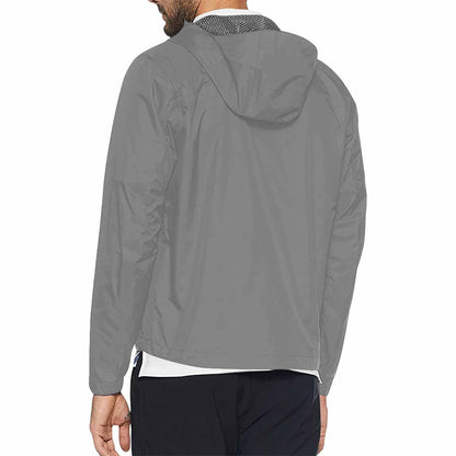 Gray Hooded Windbreaker Jacket - Men / Women