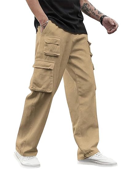 Men’s Cotton Cargo Pants (Color Khakhi) (Size 34)